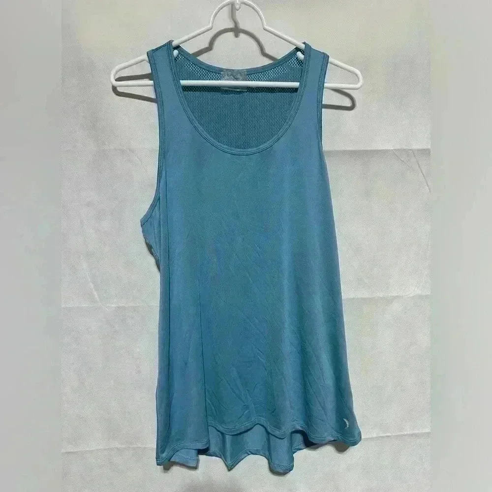 Jessica Simpson Active Large Blue Vented Tank Top Gym Running Outdoor Beach NWOT